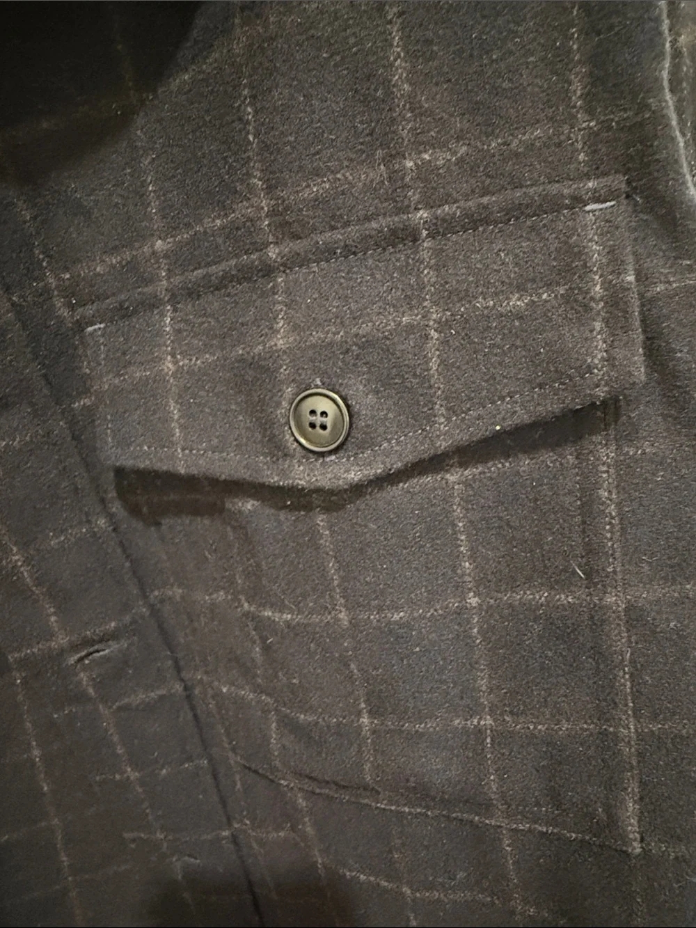 Banana Republic Men's Navy Windowpane Shirt Jacket